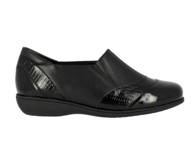 Zapato horma ancha mujer velcro negro del Doctor Cutillas Numero 37 - Color  NEGRO