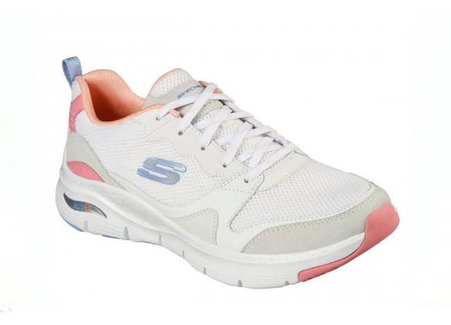 DEPORTIVO MUJER SKECHERS ARCH FIT 149723 WMLT BLANCO